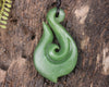 Hei Matau or Fish Hook carved from Hapopo Pounamu - NZ Greenstone