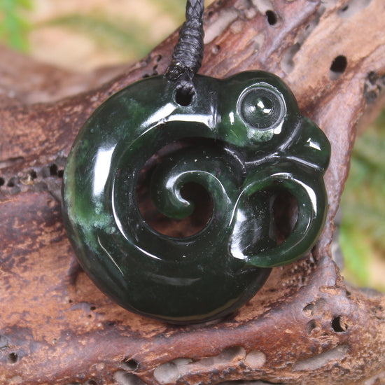 Koropepe carved from Kawakawa Pounamu - NZ Greenstone