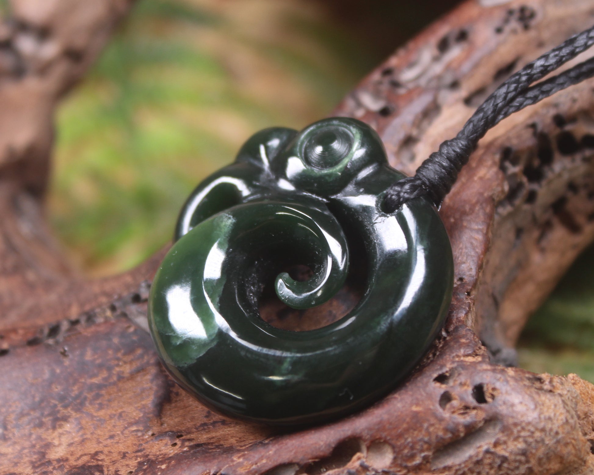 Koropepe carved from Kawakawa Pounamu - NZ Greenstone