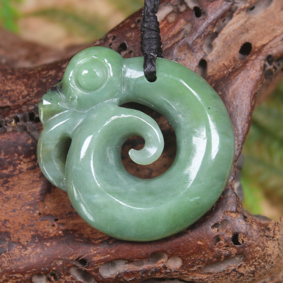 Koropepe carved from Inanga Pounamu - NZ Greenstone