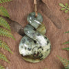 Twist or Pikorua carved from Flower Jade Pounamu - NZ Greenstone