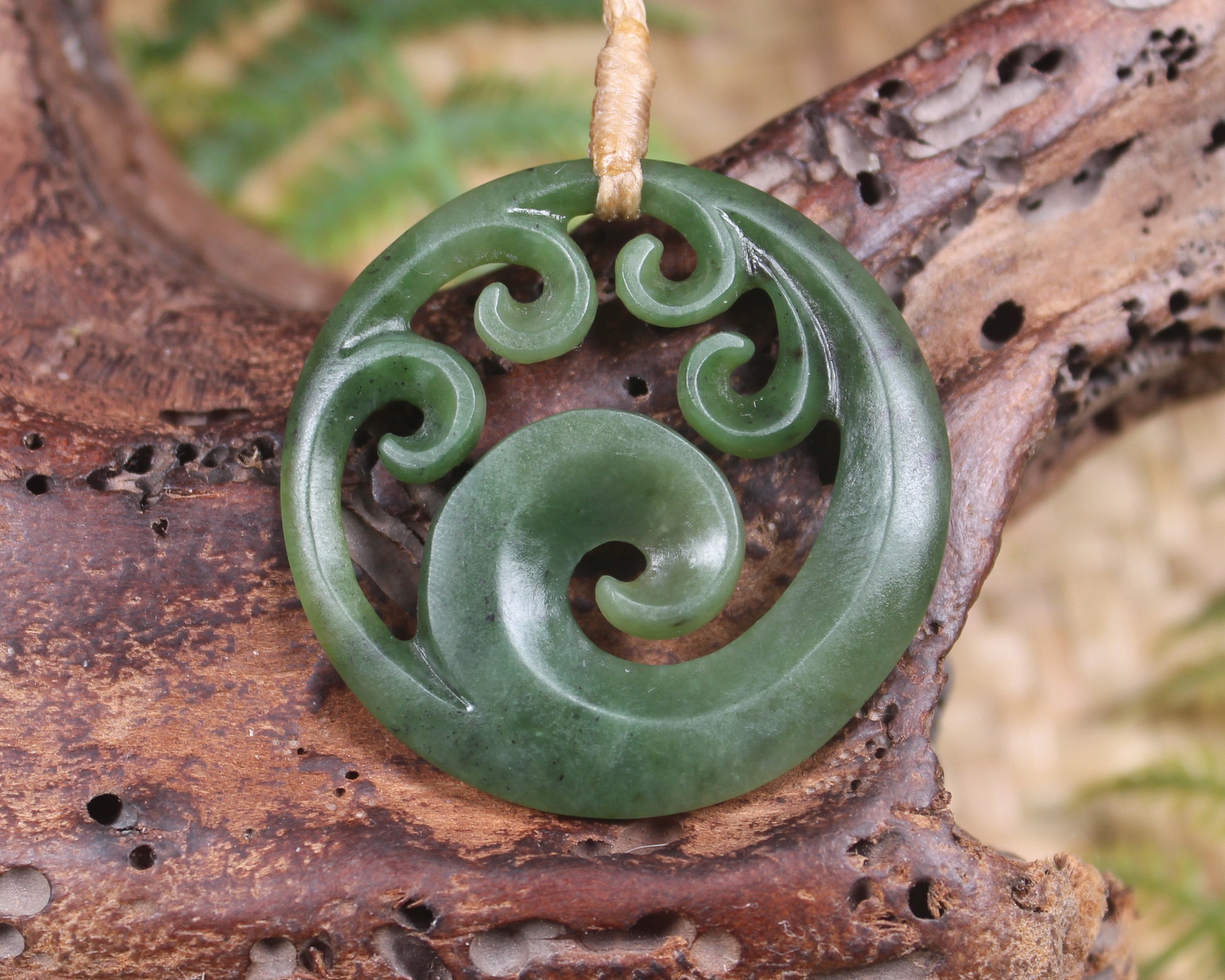 Koru carved from Hapopo Pounamu - NZ Greenstone