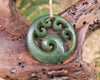 Koru carved from Hapopo Pounamu - NZ Greenstone