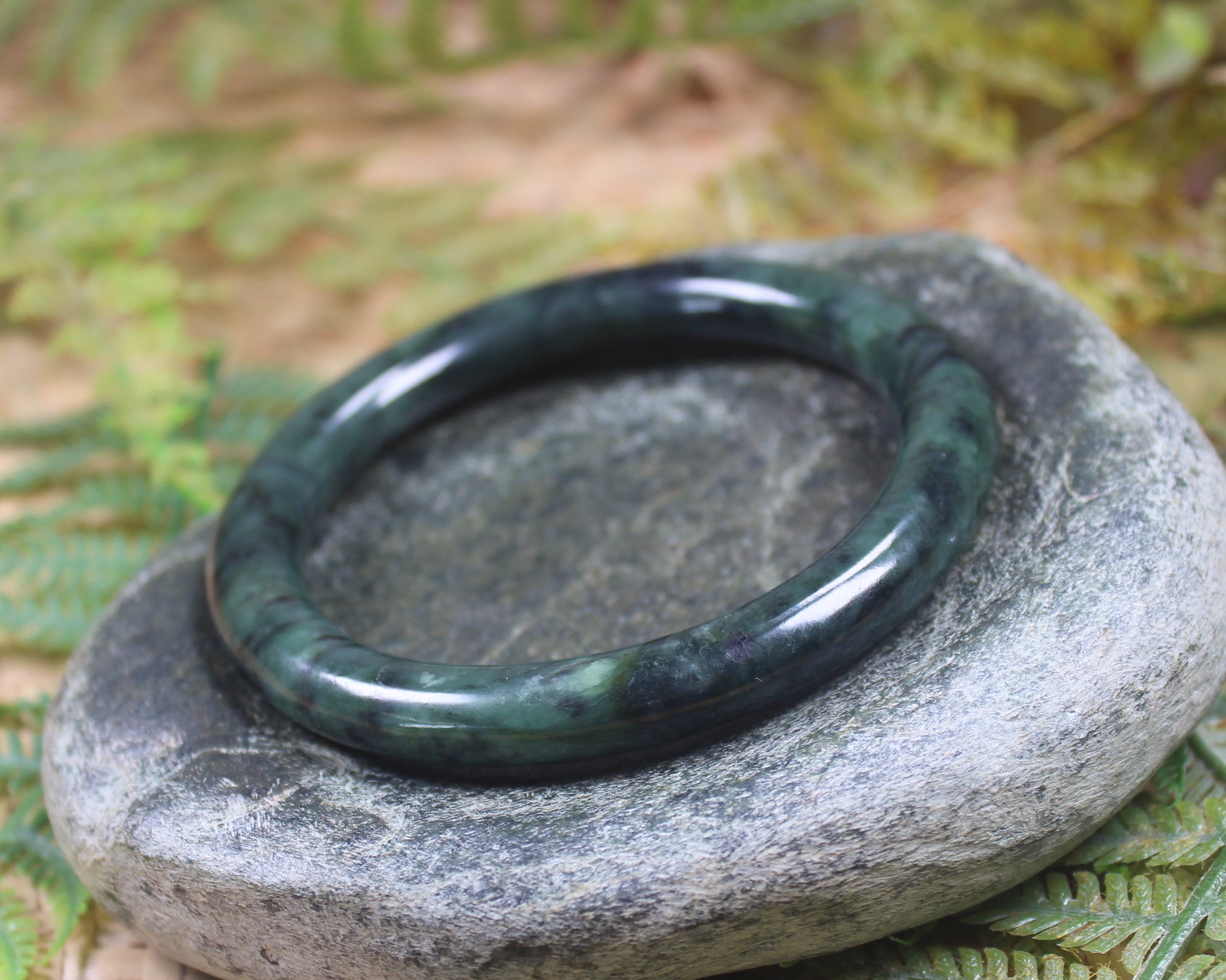 Bangle carved from Rimu Pounamu - NZ Greenstone