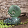 Koru sculpture carved from Hapopo Pounamu - NZ Greenstone