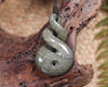 Koru Twist carved from Serpentine Pounamu - NZ Greenstone