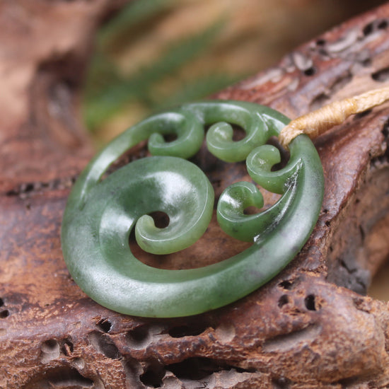 Koru carved from Hapopo Pounamu - NZ Greenstone