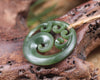 Koru carved from Hapopo Pounamu - NZ Greenstone