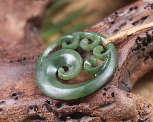 Koru carved from Hapopo Pounamu - NZ Greenstone