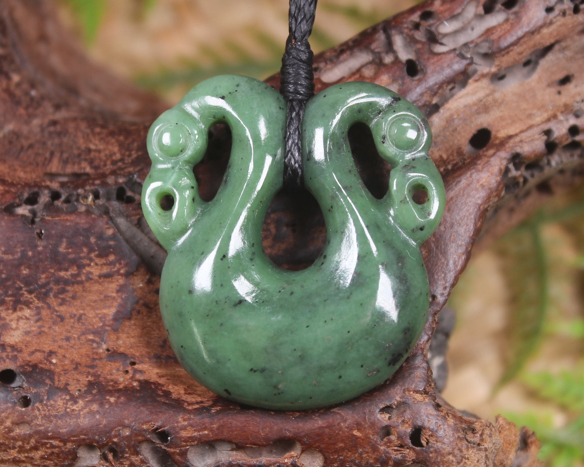Pekapeka Pendant carved from Hapopo Pounamu - NZ Greenstone