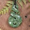 Twist or Pikorua carved from Flower Jade Pounamu - NZ Greenstone