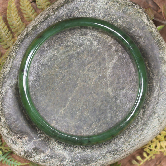 Bangle carved from Hapopo Pounamu - NZ Greenstone