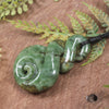 Twist or Pikorua carved from Flower Jade Pounamu - NZ Greenstone