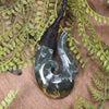 Hei Matau or Fish Hook carved from Rimu Pounamu - NZ Greenstone