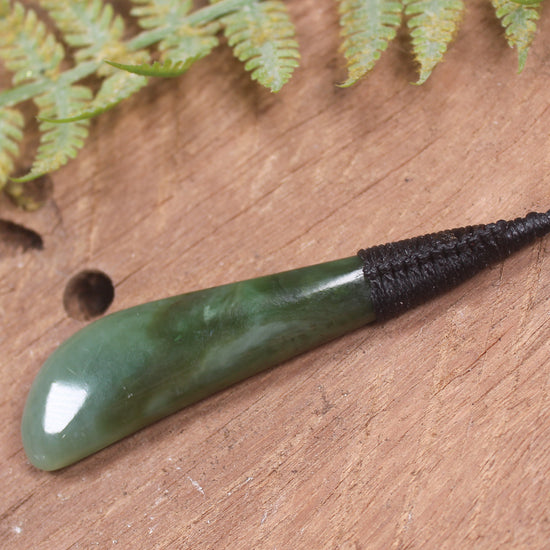Roimata Teardrop carved from Hapopo Pounamu - NZ Greenstone
