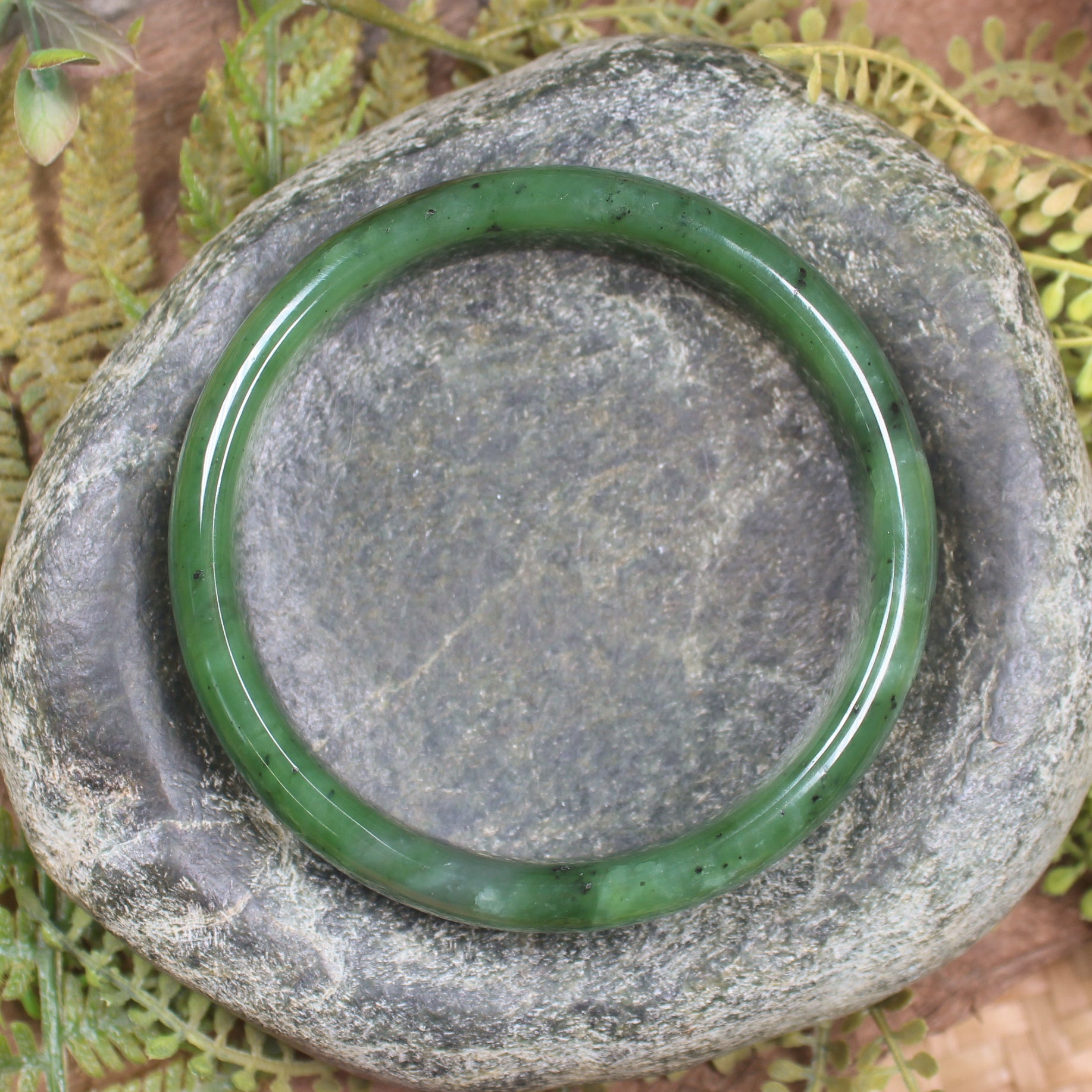Bangle carved from Hapopo Pounamu - NZ Greenstone