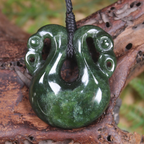 Pekapeka Pendant carved from Kawakawa Pounamu - NZ Greenstone