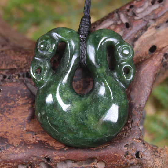 Pekapeka Pendant carved from Kawakawa Pounamu - NZ Greenstone
