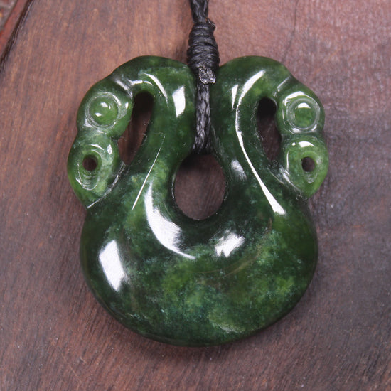 Pekapeka Pendant carved from Kawakawa Pounamu - NZ Greenstone