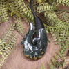 Hei Matau or Fish Hook carved from Rimu Pounamu - NZ Greenstone