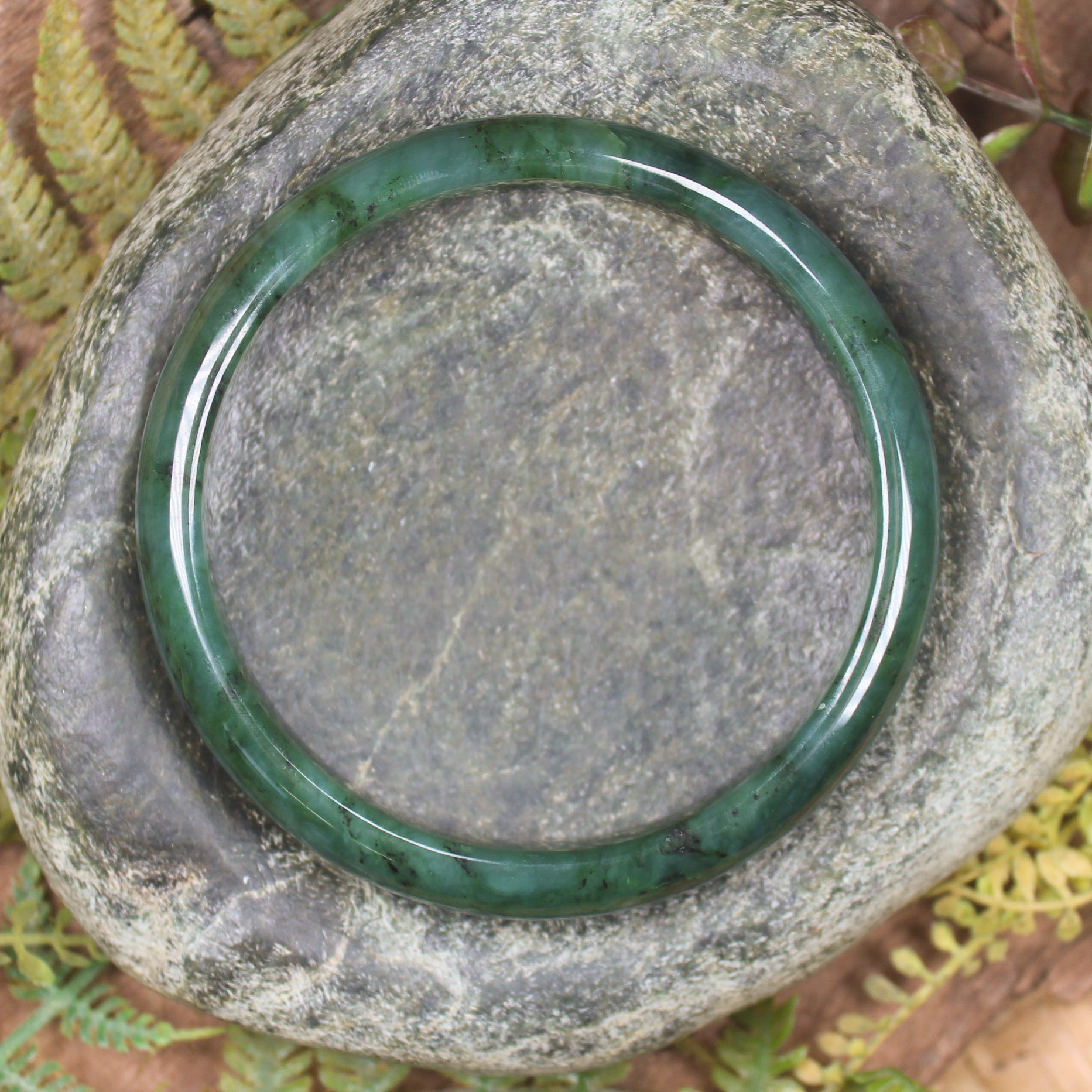 Bangle carved from Hapopo Pounamu - NZ Greenstone