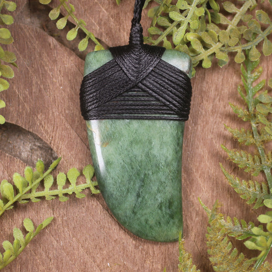 Flower Jade Pounamu Taniwha Tooth pendant