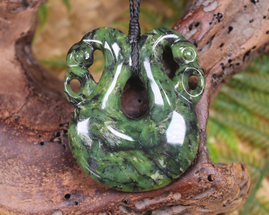 Pekapeka Pendant carved from Douglas Creek Pounamu - NZ Greenstone