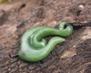 Hei Matau or Fish Hook carved from Hapopo Pounamu - NZ Greenstone