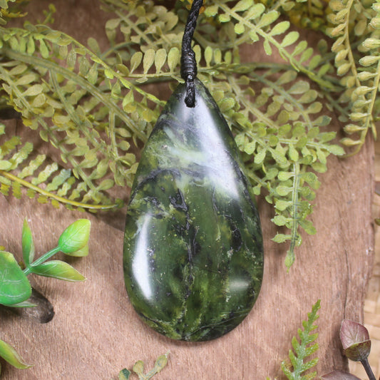 Roimata or Teardop carved from Douglas Creek Pounamu - NZ Greenstone