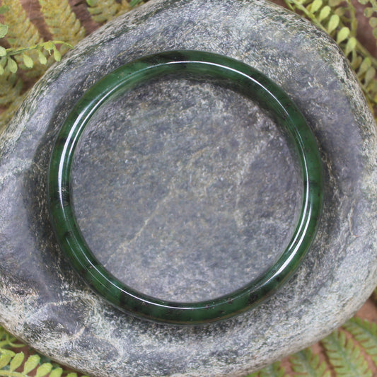 Bangle carved from Kawakawa Pounamu - NZ Greenstone