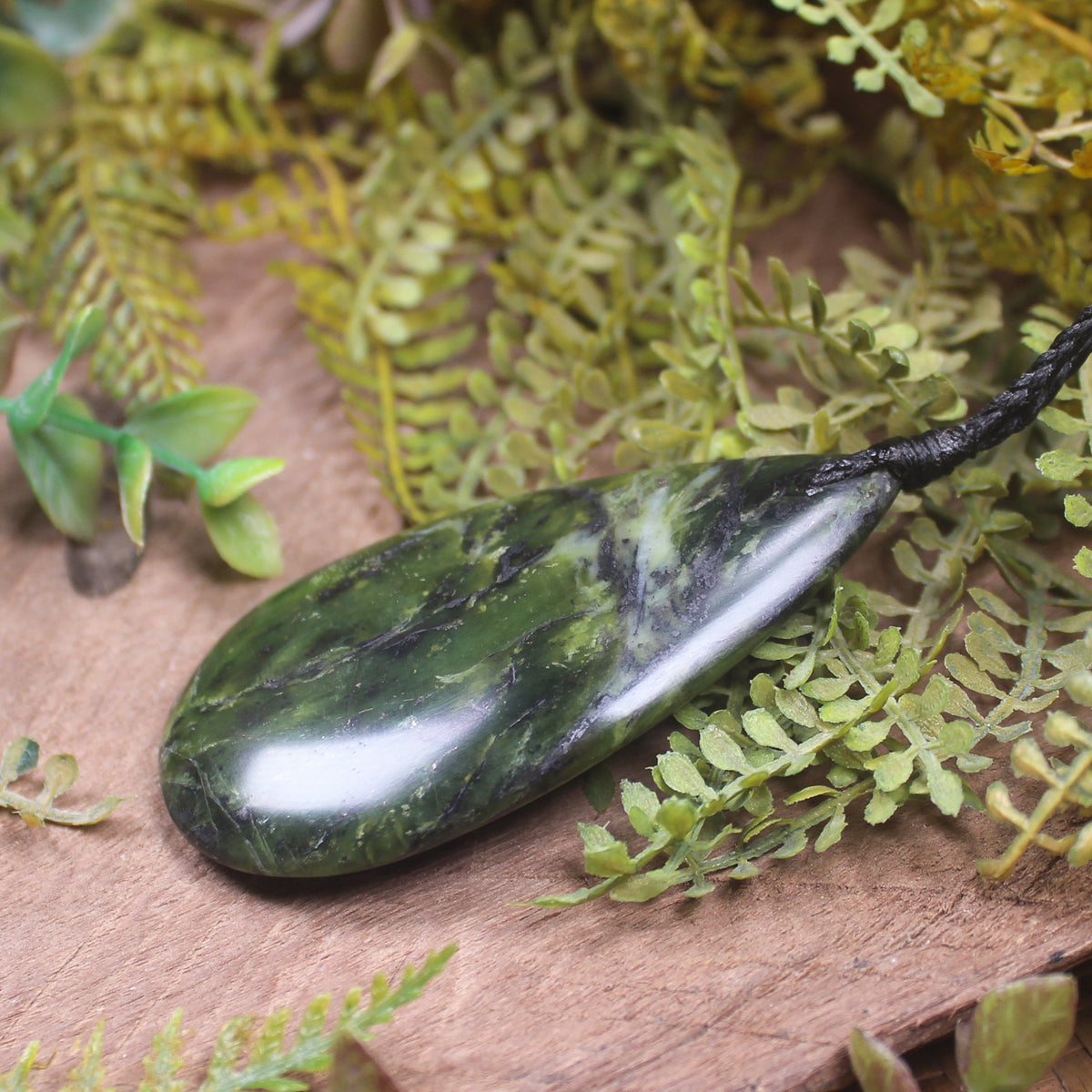 Roimata or Teardop carved from Douglas Creek Pounamu - NZ Greenstone