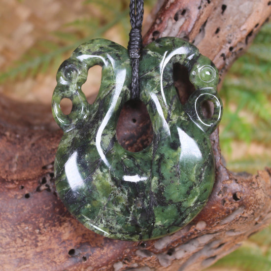Pekapeka Pendant carved from Douglas Creek Pounamu - NZ Greenstone