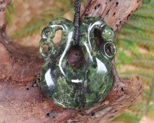 Pekapeka Pendant carved from Douglas Creek Pounamu - NZ Greenstone