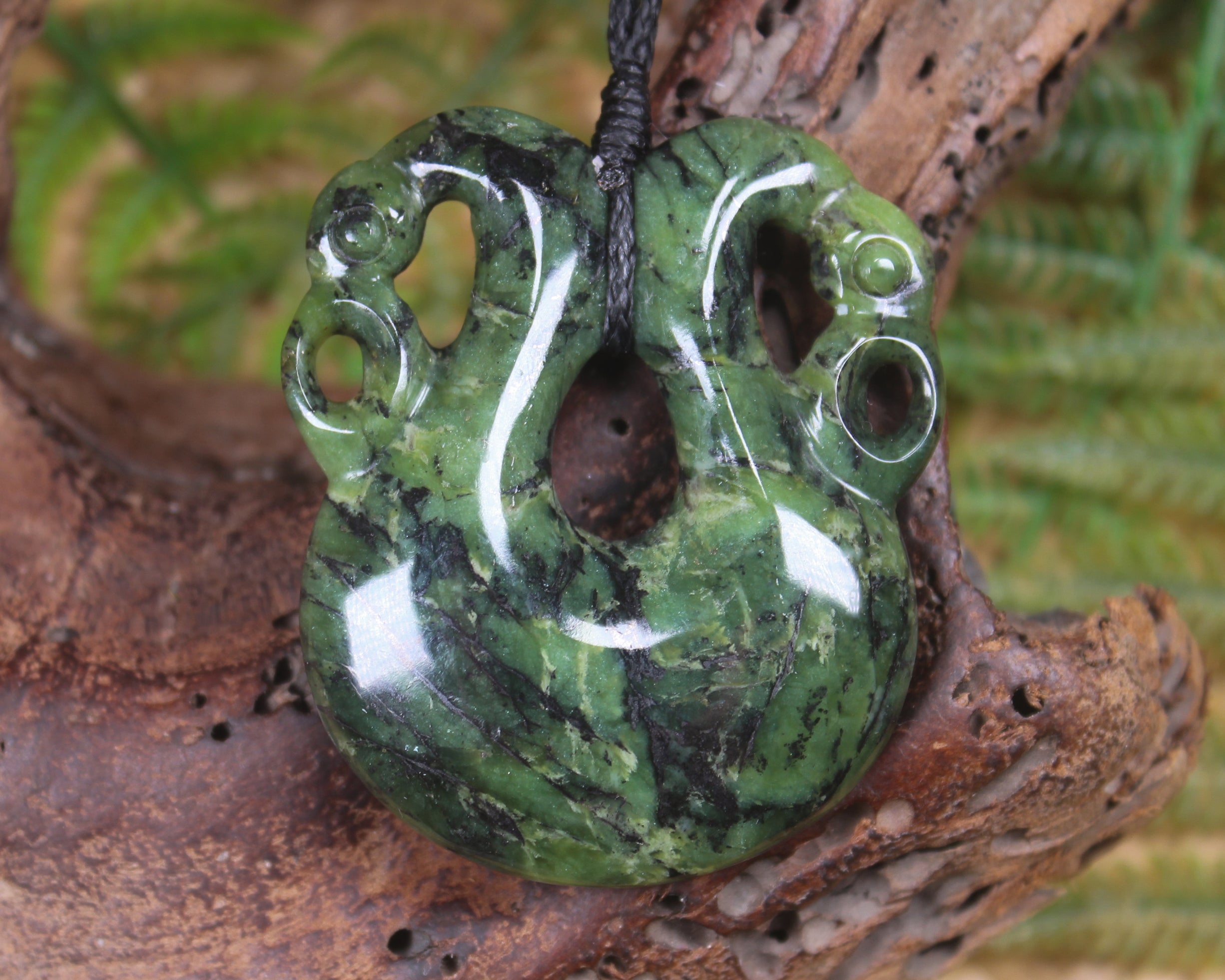 Pekapeka Pendant carved from Douglas Creek Pounamu - NZ Greenstone