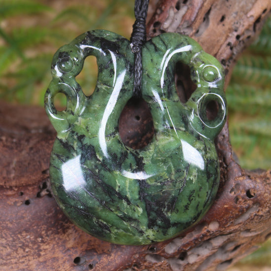 Pekapeka Pendant carved from Douglas Creek Pounamu - NZ Greenstone