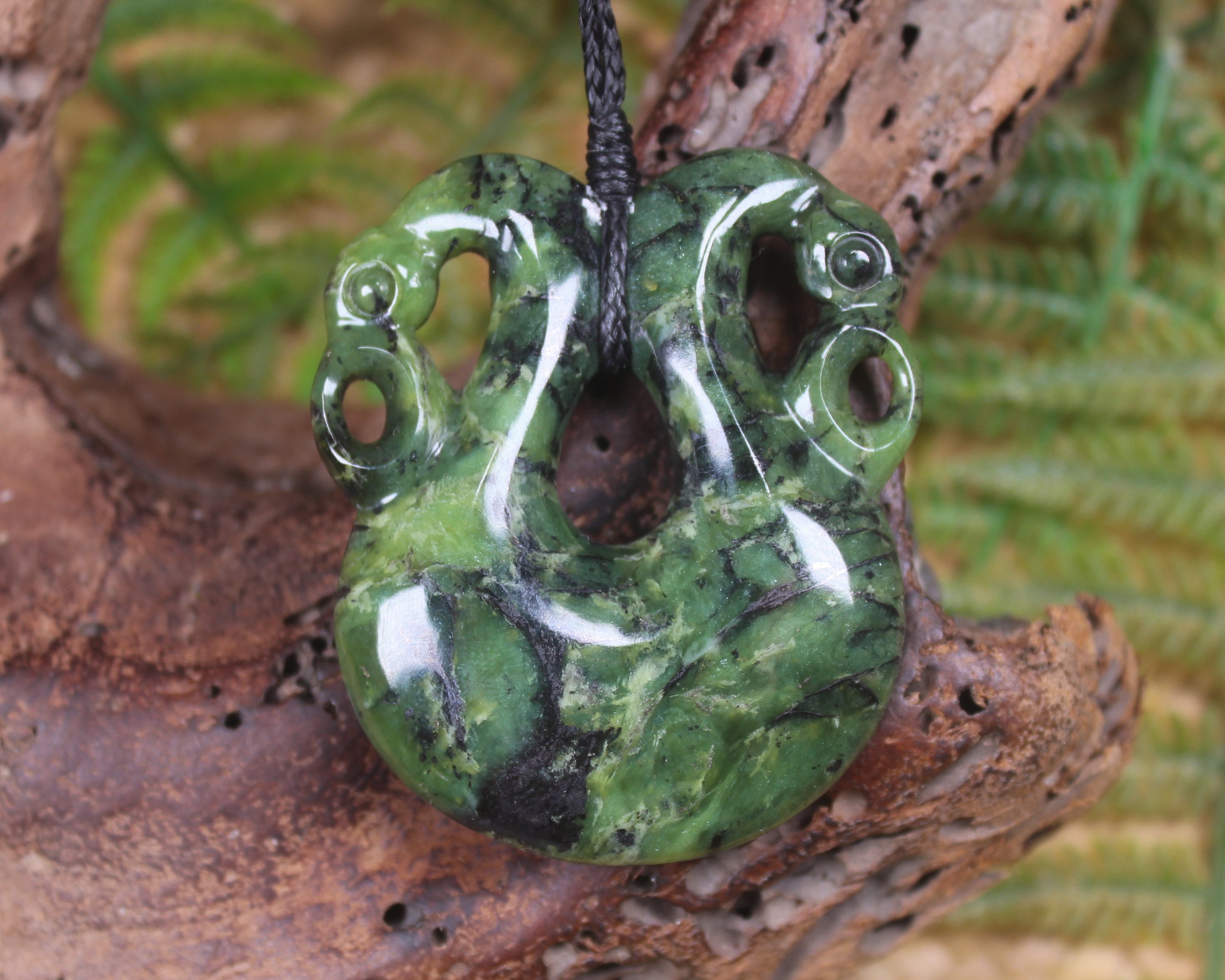 Pekapeka Pendant carved from Douglas Creek Pounamu - NZ Greenstone