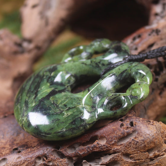 Pekapeka Pendant carved from Douglas Creek Pounamu - NZ Greenstone
