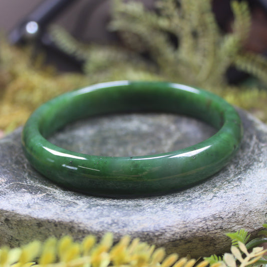 Bangle carved from Kawakawa Pounamu - NZ Greenstone