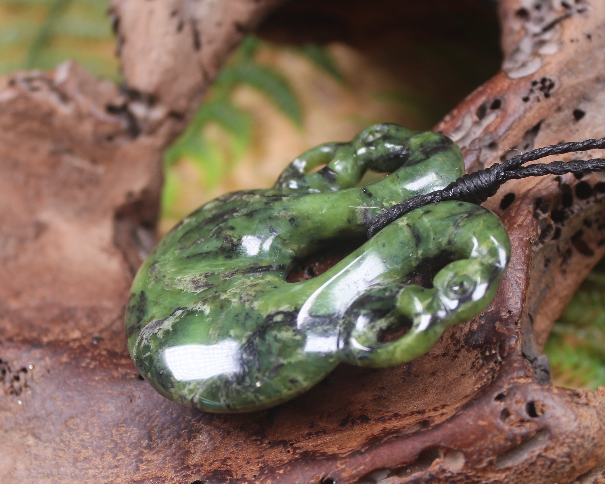 Pekapeka Pendant carved from Douglas Creek Pounamu - NZ Greenstone