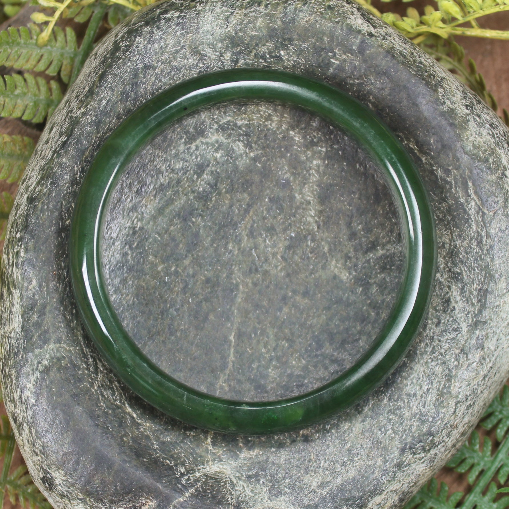 Bangle carved from Kawakawa Pounamu - NZ Greenstone