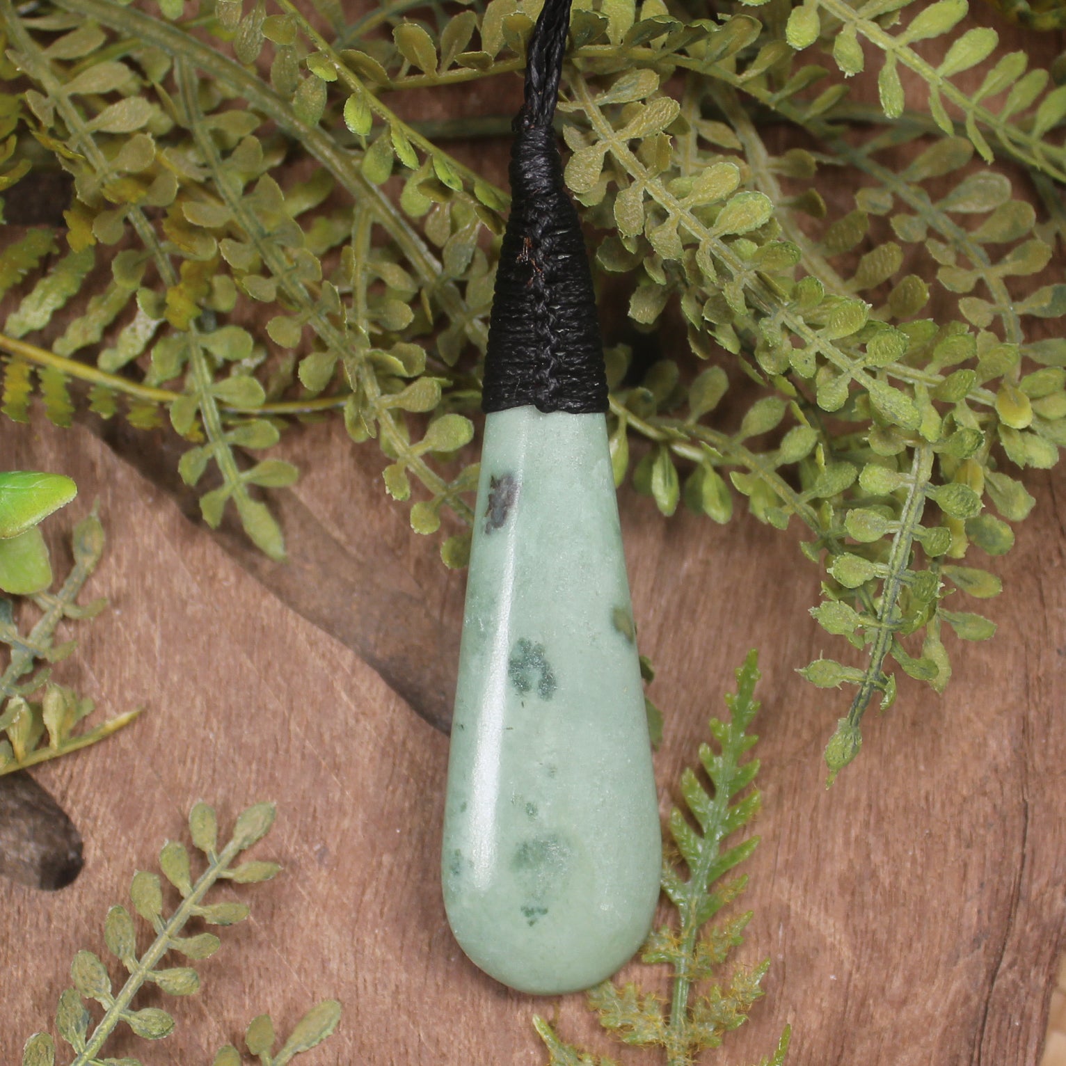Pair of Toki and Roimata pendants carved from Auhunga pounamu - NZ Greenstone