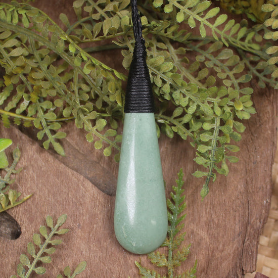 Pair of Toki and Roimata pendants carved from Auhunga pounamu - NZ Greenstone