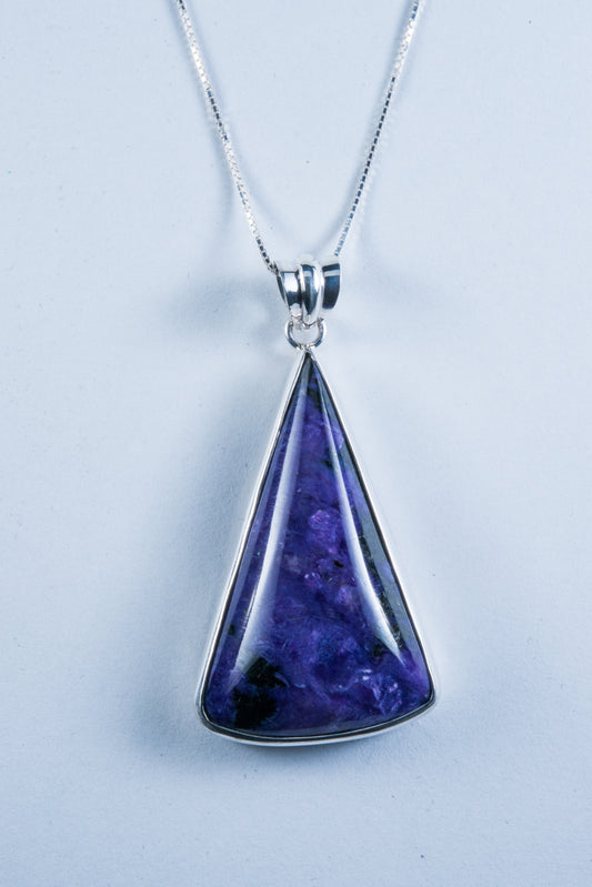 Charoite Large Sterling Silver Pendant (S559)
