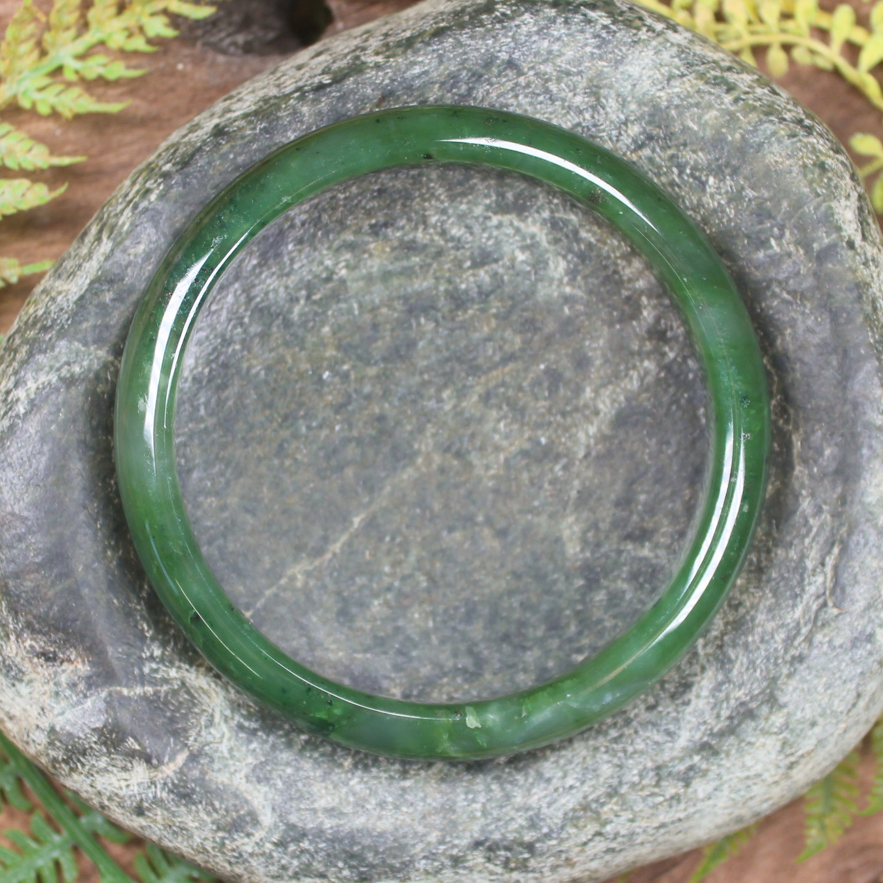 Bangle carved from Hapopo Pounamu - NZ Greenstone