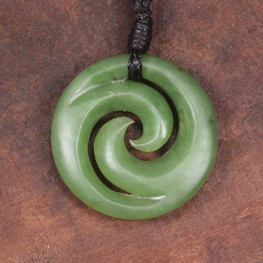 Koru carved from Hapopo Pounamu - NZ Greenstone