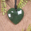 Heart carved from Hapopo Pounamu - NZ Greenstone