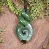 Koru Twist carved from Hapopo Pounamu - NZ Greenstone