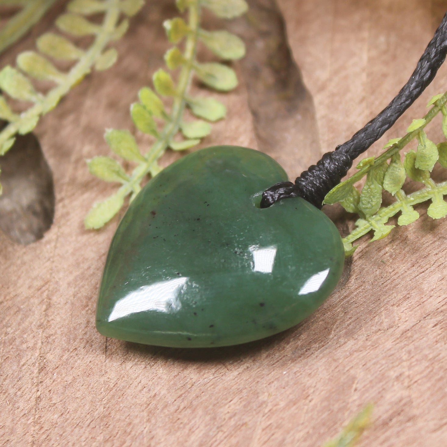 Heart carved from Hapopo Pounamu - NZ Greenstone