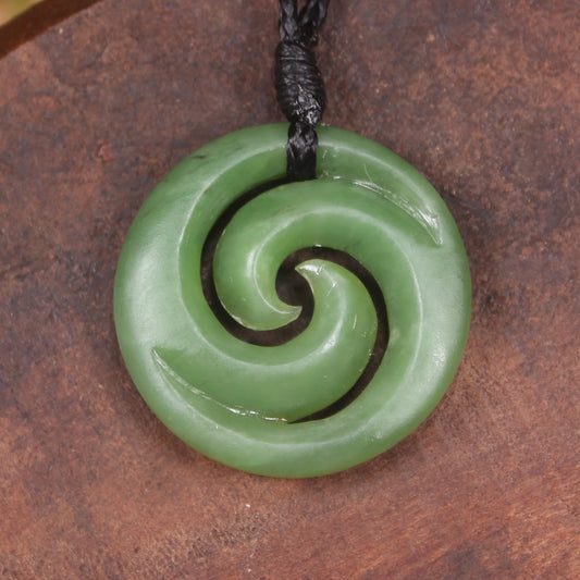 Koru carved from Hapopo Pounamu - NZ Greenstone