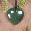 Heart carved from Hapopo Pounamu - NZ Greenstone